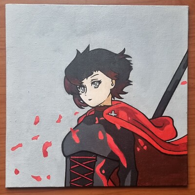RWBY Rubin Rose Brettmalerei