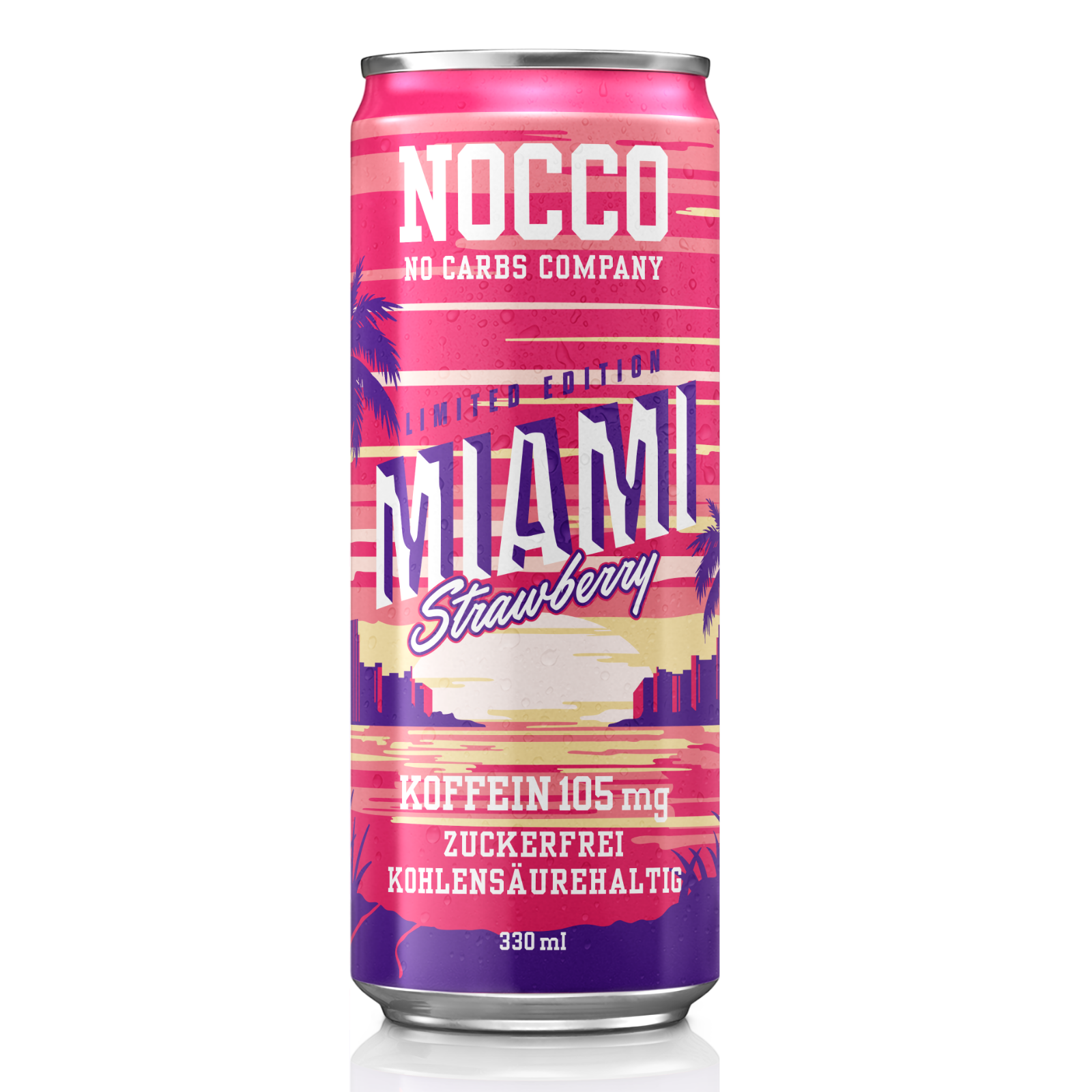 24 Dosen NOCCO BCAA DRINK Miami Strawberry 105mg Koffein ohne