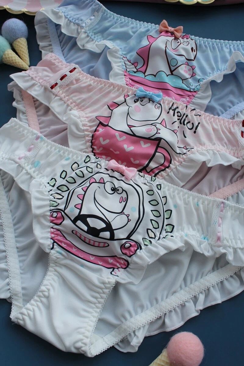 3 PCS Japanese Kawaii Anime dinosaur low waist girl underwear Panties  Briefs | eBay
