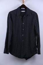 Men's Geoffrey Beene Long Sleeve Shirt - Black- Nice Design - Size M A13-09 