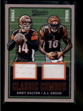 ANDY DALTON / A.J GREEN 2017 PANINI CLASSICS COMBOS DUAL JERSEY #/199 AJ1682