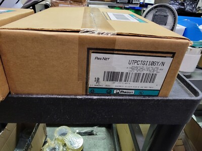 NEW Panduit 10 pk TX6 Cat 6 UTP Copper Patch Cord 10 ft Gray Flat Ethernet Cable
