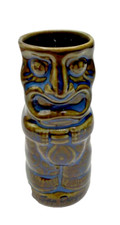 Chiki Tiki San Diego Green Blue Pottery Glazed Small Vase Shot Glass