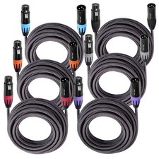 XLR Cables for Microphone 2 ft 6 Pack   Premium Braided Balanced XLR Mic Cabl...