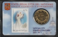Vaticano - STAMP - COIN CARD 50 CENT NUM.1