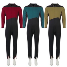The Next Generation Picard Red Uniform TNG Starfleet Gold Blue Jumpsuit Costumes