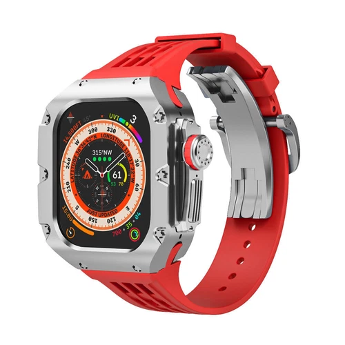 Titanium Alloy Case+Silicone Strap MOD KIT For Apple Watch Ultra /Ultra 2 3 49mm - Picture 26 of 44