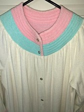 EVELYN PEARSON Terry Cloth Bath Robe Beach Ball Stripe VINTAGE Medium tb11j3