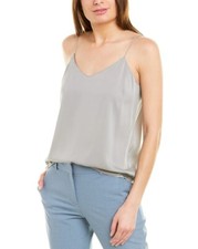 THEORY DART SILK-BLEND SLIP TOP Size S Grey Violate NWT