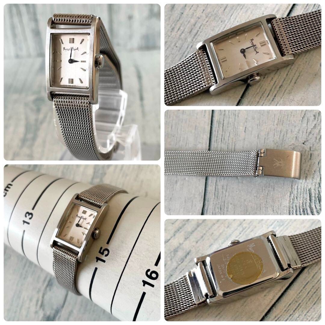 MARGARET HOWELL watch silver square logo Used From Japan MARGARET HOWELL watch silver square logo Used From Japan