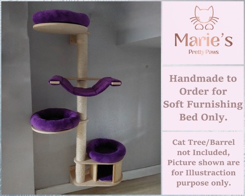 PURPLE Pet Cat Bed Replacement Set for Natural Paradise Wall Scratching Tree - 第 1/17 張圖片