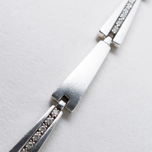 Armband 925 Silber Weiße Steine 20 cm 13,84 g - Picture 4 of 7