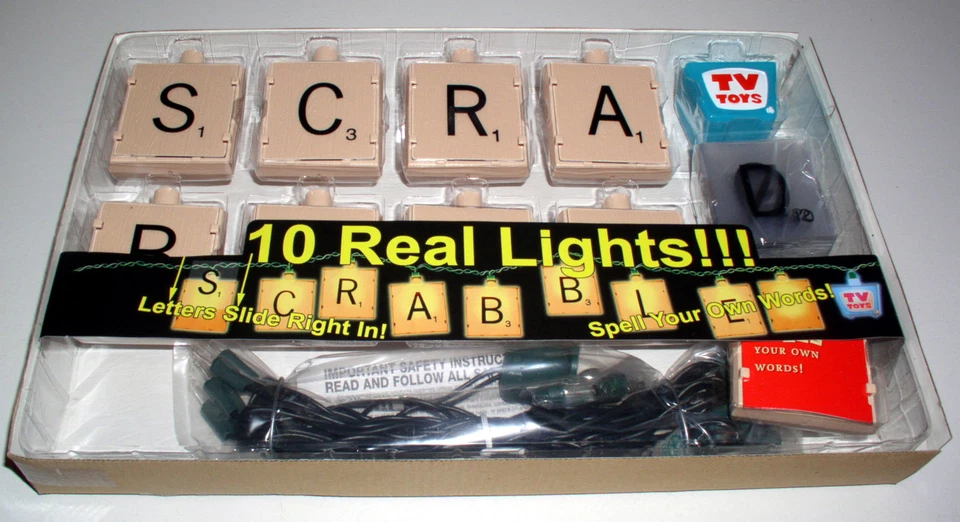 NOS Vintage Scrabble Party Light Set Rare Game lights! Holiday Lights! - Image 4 of 4