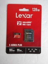 Lexar E-Series Plus 128GB Micro SD Card, microSDXC UHS-I With Adapter