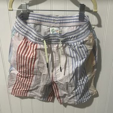 J CREW Original CREWCUTS BOYS SWIMWEAR BLUE/RED STRIPS SIZE 8