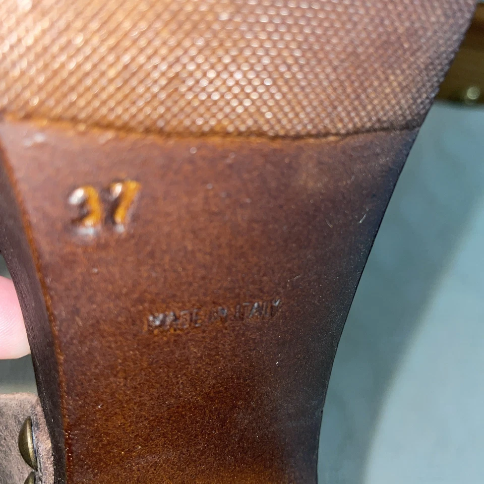 Mila Paoli Italy Womens Casual Pumps Sz 37 U.S. 6 M Brown Leather Cruise Beach - Image 3 of 4