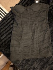 Fashion Nova Ruched Sleeveless Mini Dress Black Size L MD1191