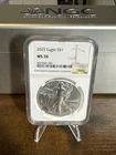2025 $1 American Silver Eagle NGC MS70 Brown Label