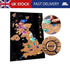 Scratchable UK Map, A2 Poster + Accessories Kit & Travel Tube, Campervan Day Tri