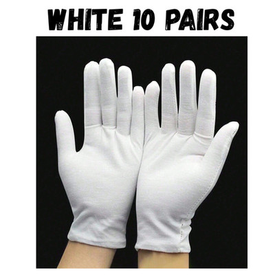 Handschuhe 100% Baumwolle weiß, geeignet für trockene Hände elastisch tailliert Stoffhandschuhe