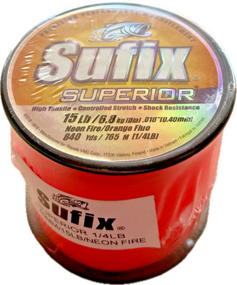 SUFFIX SUPERIOR HI-VIS 15 lb test Monofilament Fishing Line 840 yds 1/4 lb spool