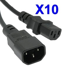Lot of 10 C13 to C14 NEW Power Cord 2ft, Computer PDU, 17AWG 300V NEW