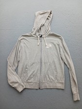 Nike Women Athletic Hoodie Size S Gray Cotton Blend Full-Zip Stylish Quality