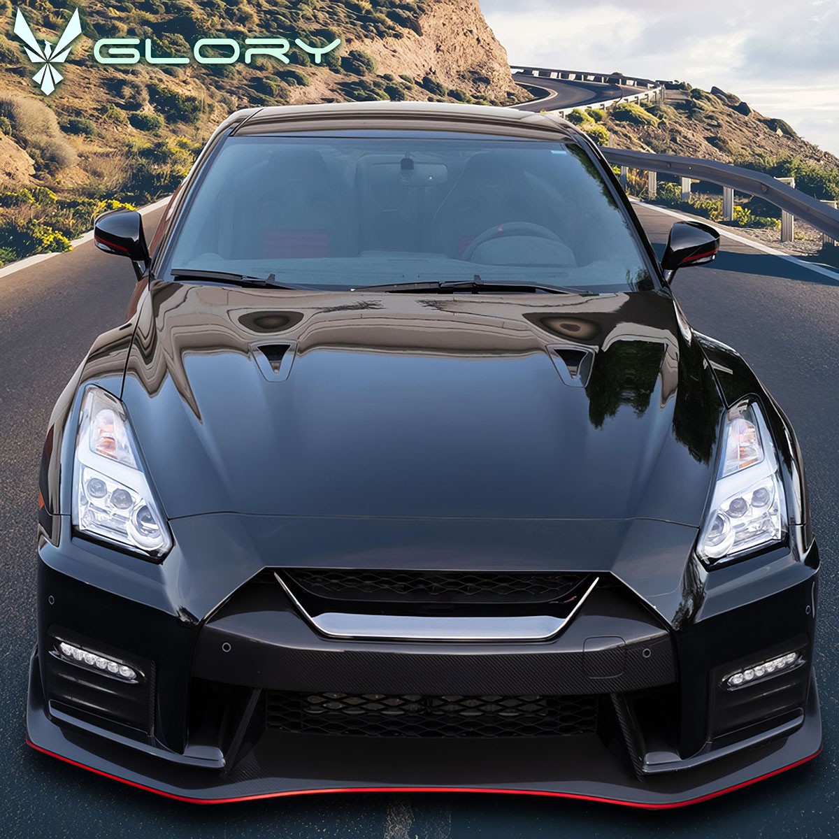 Fits 09-24 Nissan R35 GTR Facelift Style (17+) Front Hood Cover Vent Aluminum