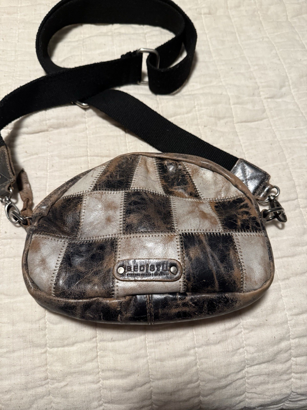 Bed|Stü Patchwork Distressed Crossbody Bag Adjust… - image 2