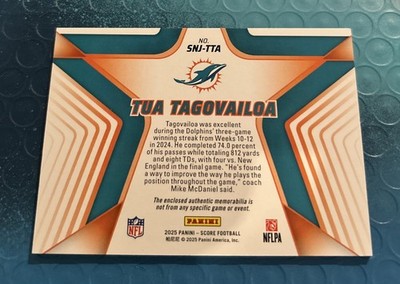 2025 Panini Score Tua Tagovailoa Stars Of The NFL Relic SNJ-TTA