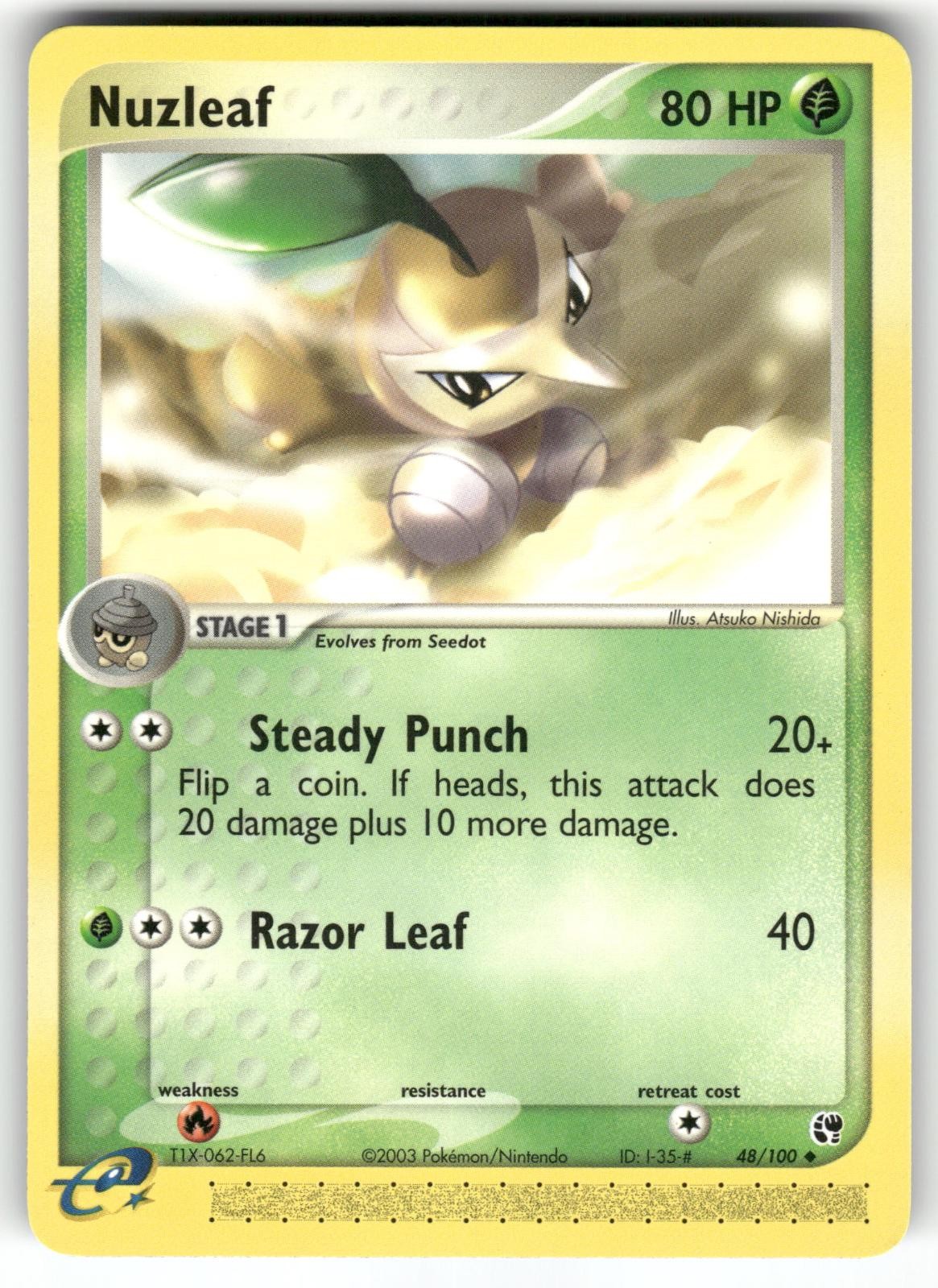 Nuzleaf 48/100 Uncommon Sandstorm Pokemon NM