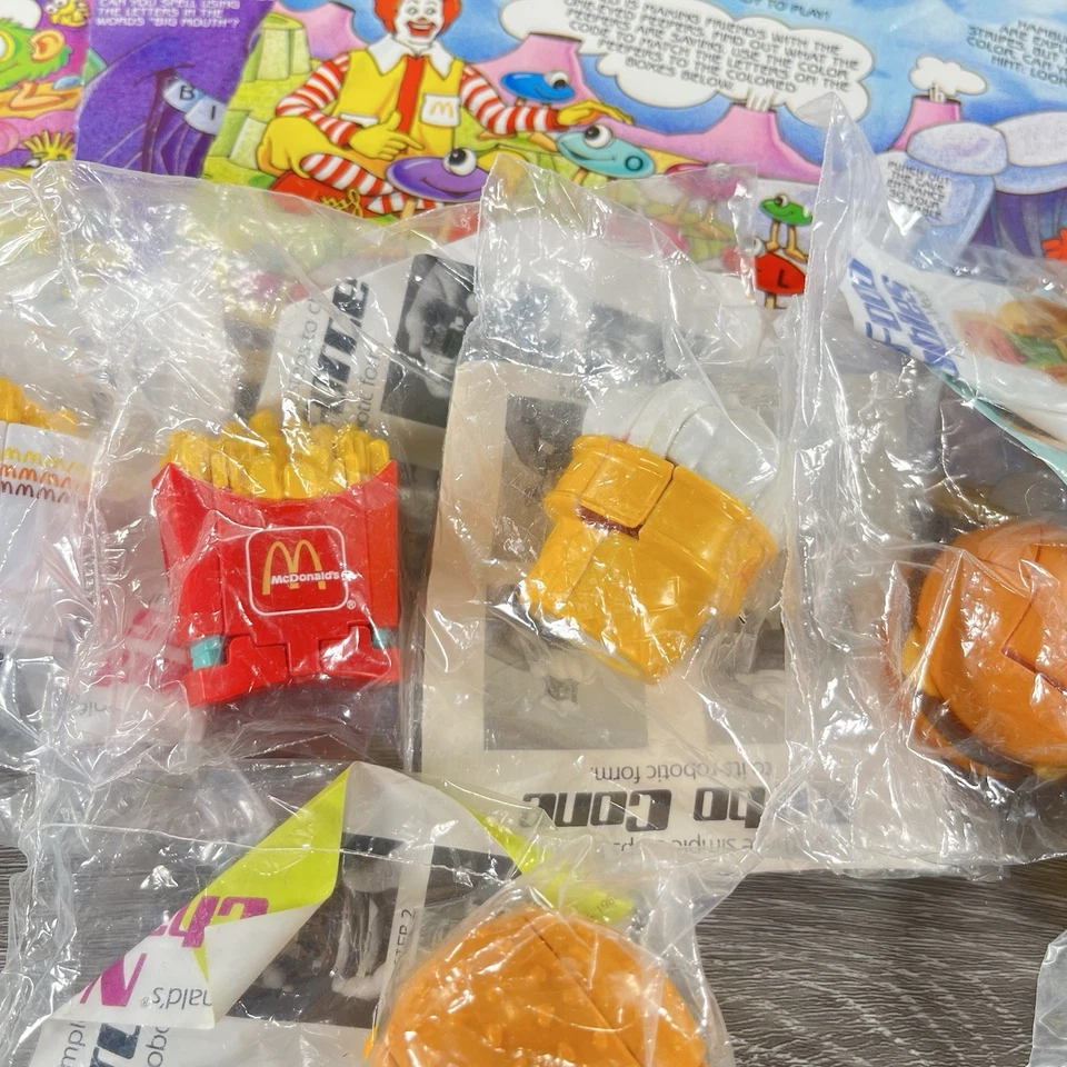 Vintage Lot Of 7 Sealed 1988 McDonalds Changeables w/3 Unused Happy Meal Boxes - Image 3 of 4