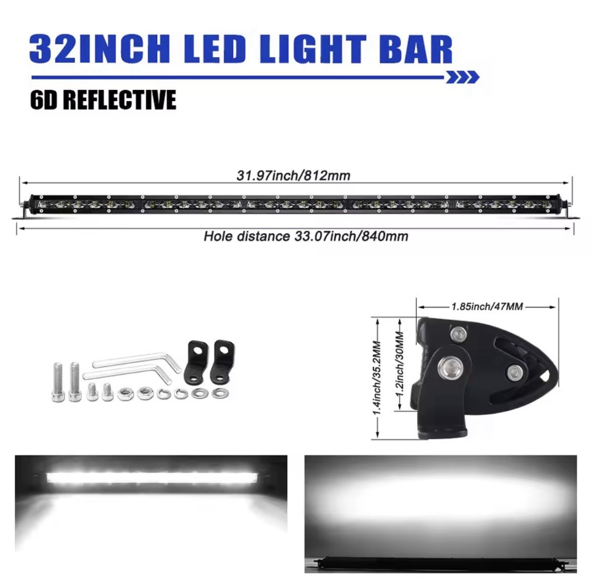 Faro LED Barra Luminosa Fuoristrada Auto Suv 4x4 Camion Luce Potente 6000k - Miniatura 11