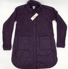 NIC+ZOE Active Chore Barn Coat Jacket Womens Small Quilted Fleece Snap Button
