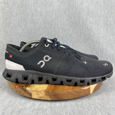 On Cloud X 3 Shoes Mens Size 10.5 Black Sneakers Running Athletic Jogging