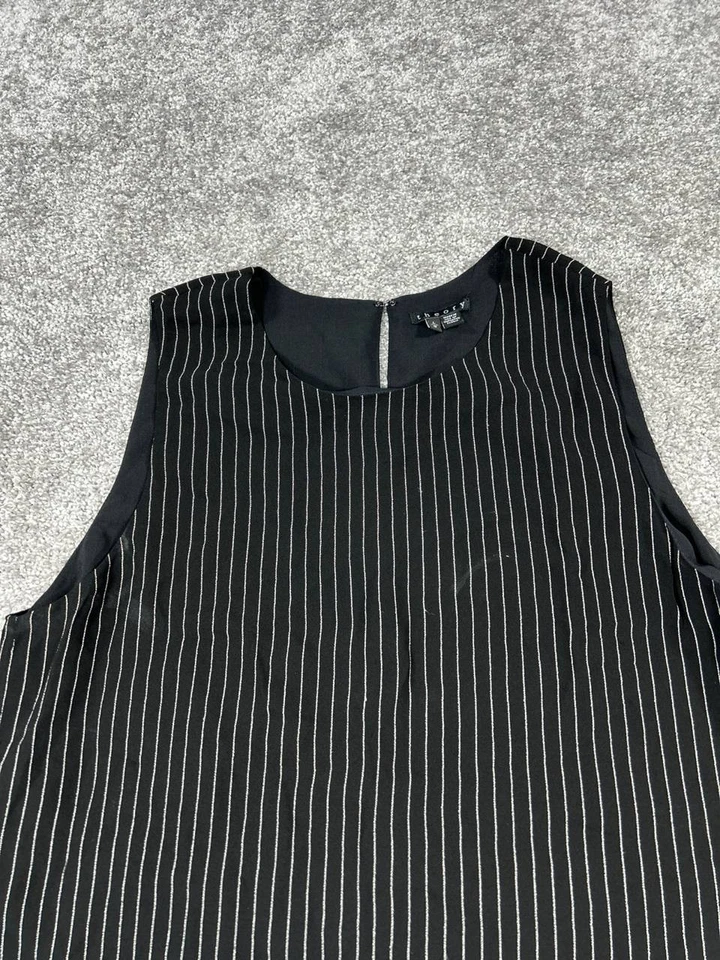 Camiseta sin mangas Theory para mujer grande negra blanca Foto 2 de 4