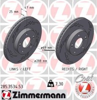 2X Bremsscheibe Zimmermann 285.3534.53 2 Bremsscheiben FüR Hyundai FüR Kia