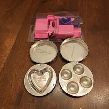 Easy Bake Oven Replacement Pan Set Lot Cake Muffin Baking Tin Heart