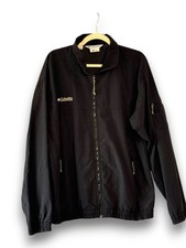 Vintage Columbia Sportswear Full Zip Windbreaker Jacket Black Mens Size L