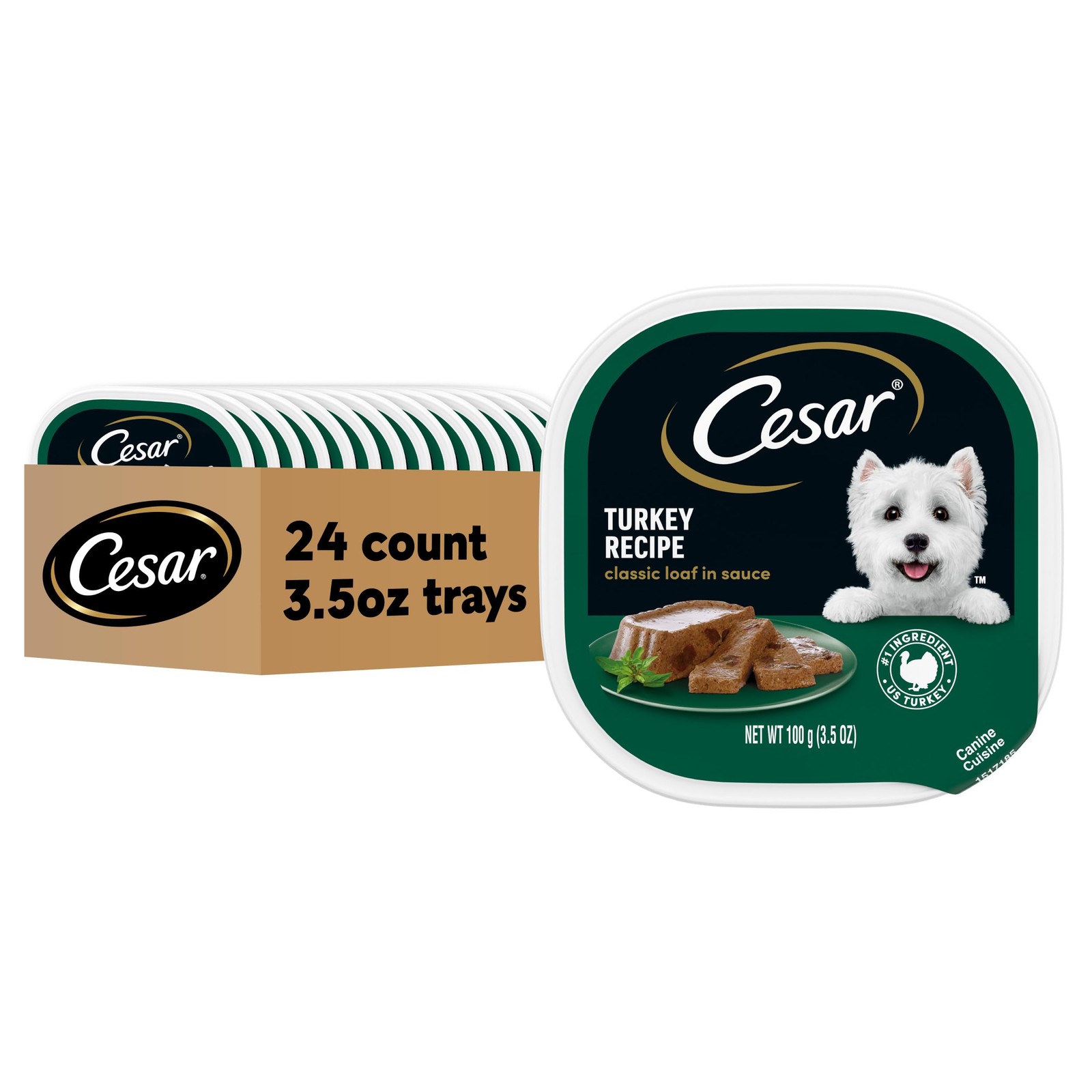 Cesar Classic Loaf in Sauce Turkey Recipe 24 Count Gourmet Dog Food