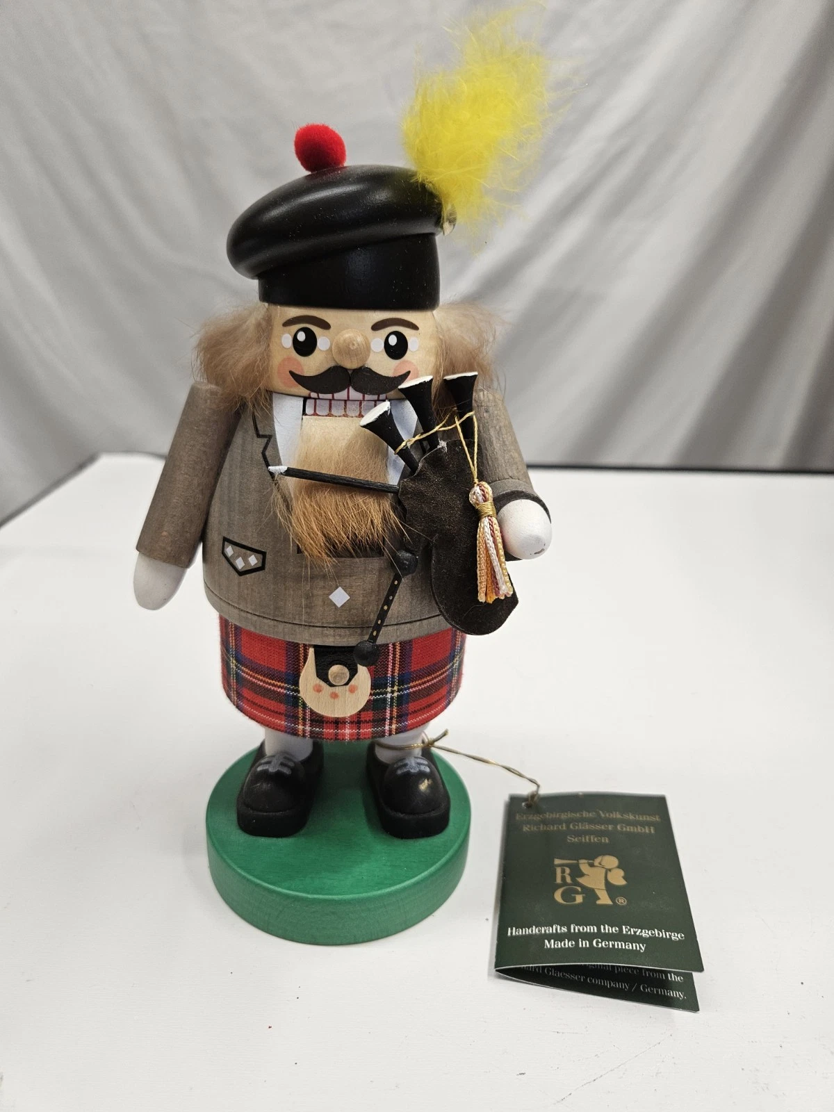 Scottish Nutcracker Bagpipes Chubby Richard Glasser Erzgebirge Germany 7.5”