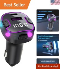 Multi-Functional Bluetooth FM Transmitter with Fast Charging  Ambient Lighting