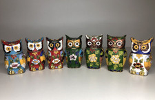 China Cloisonné Emaille Eulen Figuren Dosen Sammlung Handarbeit Sammelfiguren