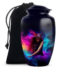 Colourful Angel Cremation Urn for Human Ashes Adult Women  Men, 10 Inch 
