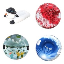 Inflatable Snow Tube Sled with Handles PVC Sledding Tube Thicken Skiing Tubing