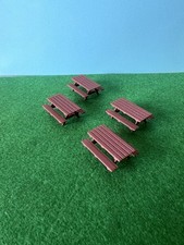 4x OO Gauge 00 Model Railway Picnic Table/Pub garden seats 1:76 scenery  