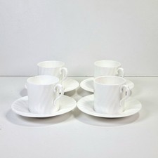 White Espresso Coffee Cup and Saucer Set of 4 Ceramic 80ml Excellent Condition