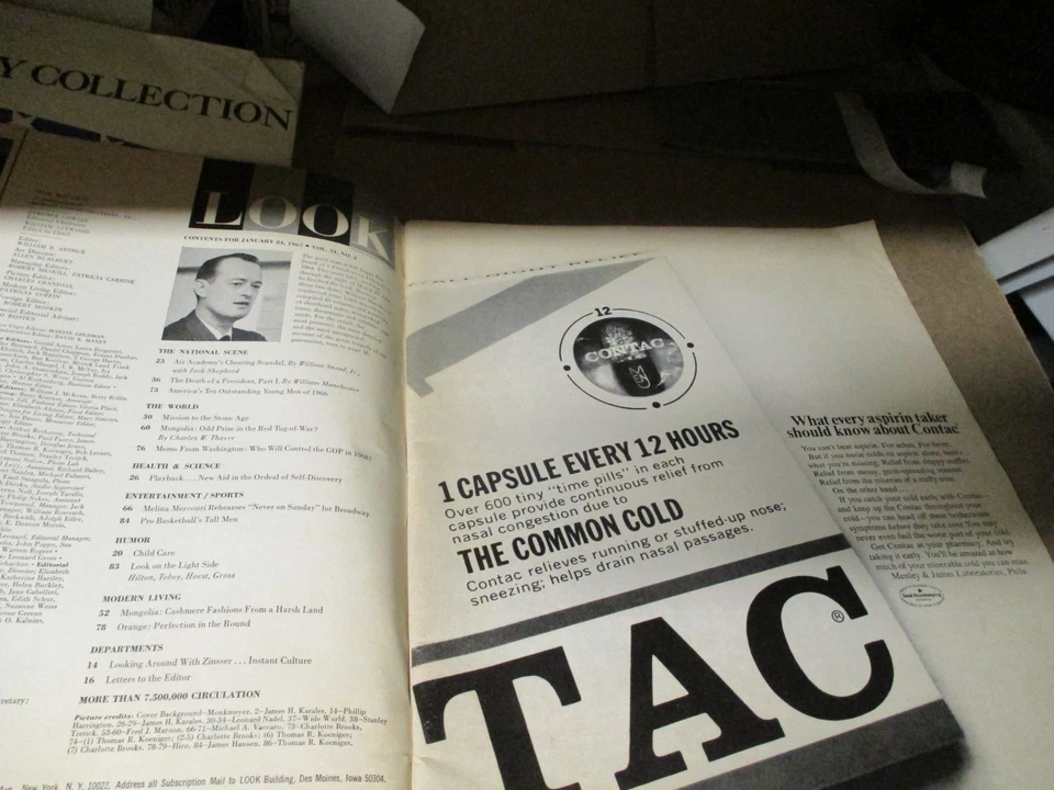 LOOK Magazine January 24, 1967 The Death Of A President   Vintage Ads E104 PB - Image 2 of 4