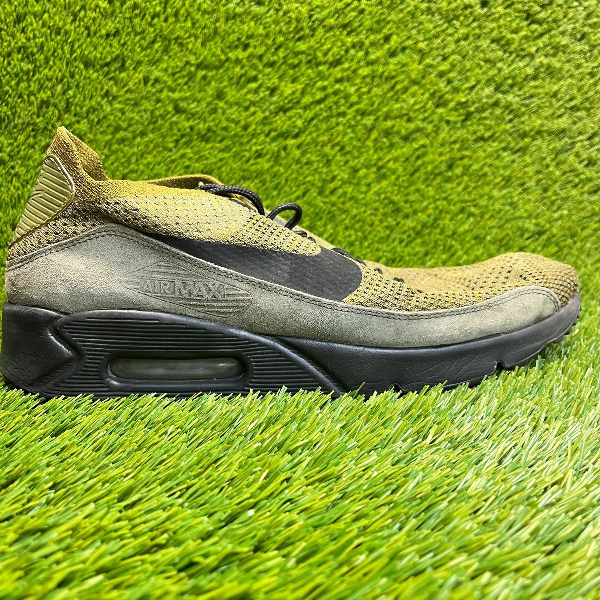 Nike Air Max 90 Ultra 2.0 Flyknit Mens Size 13 Green Running 