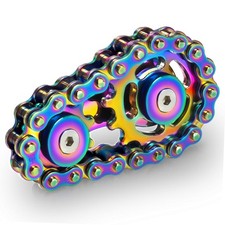 Metal Fidget Spinner Toys for Teens Boys 2.4 inches x 1.5 inches, Rainbow